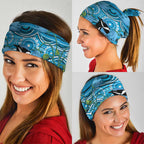 Australia Bluebell Creeper With Superb Blue Wren Neck Gaiter Aboriginal Art - Aussie Hoodie