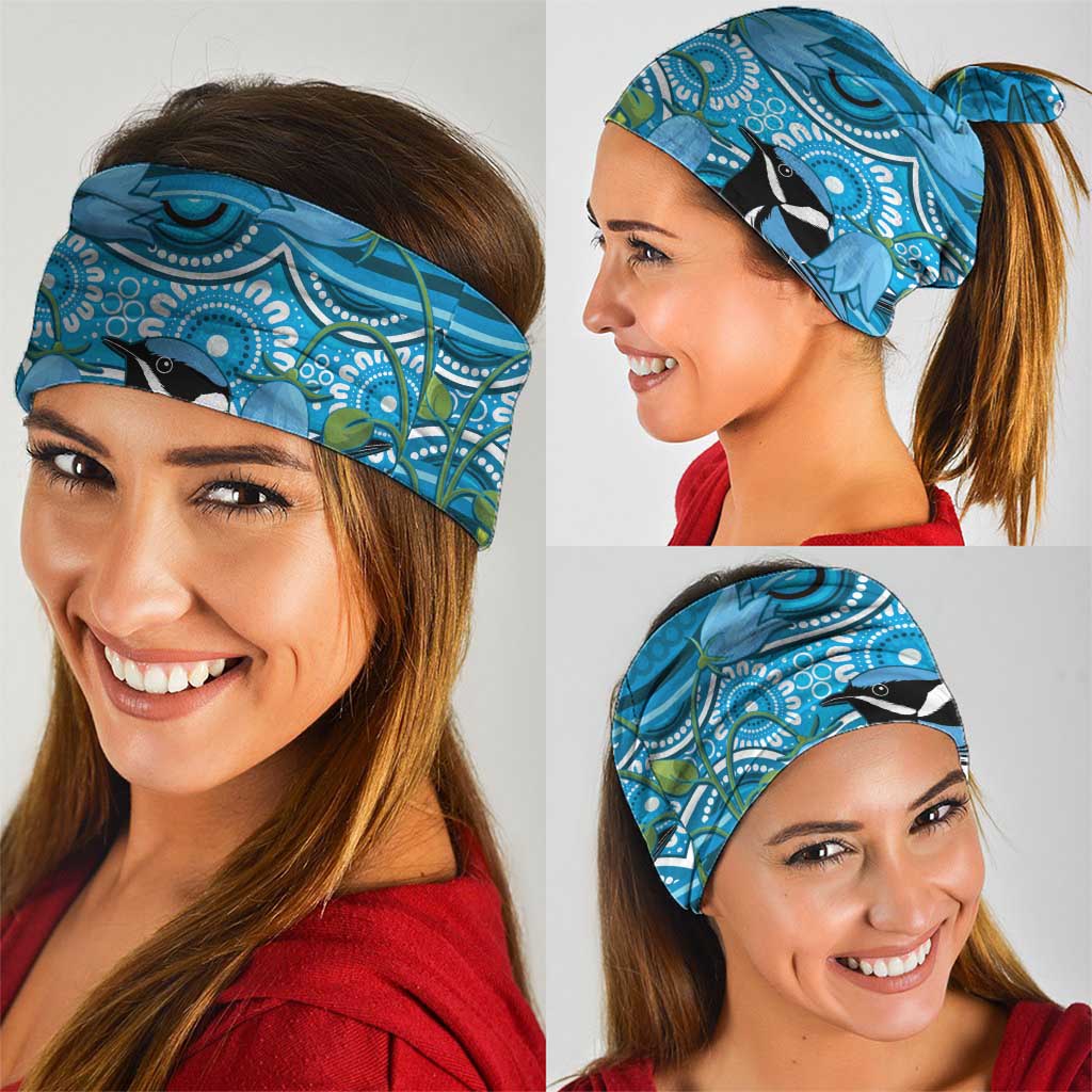 Australia Bluebell Creeper With Superb Blue Wren Neck Gaiter Aboriginal Art - Aussie Hoodie