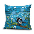 Australia Bluebell Creeper With Superb Blue Wren Pillow Cover Aboriginal Art - Aussie Hoodie