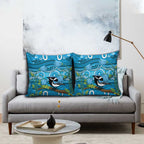 Australia Bluebell Creeper With Superb Blue Wren Pillow Cover Aboriginal Art - Aussie Hoodie