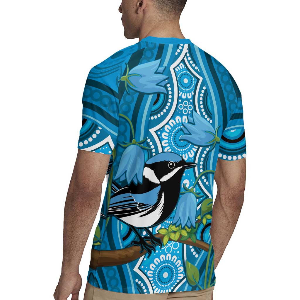 Australia Bluebell Creeper With Superb Blue Wren Rugby Jersey Aboriginal Art