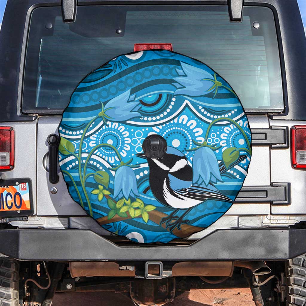 Australia Bluebell Creeper With Superb Blue Wren Spare Tire Cover Aboriginal Art
