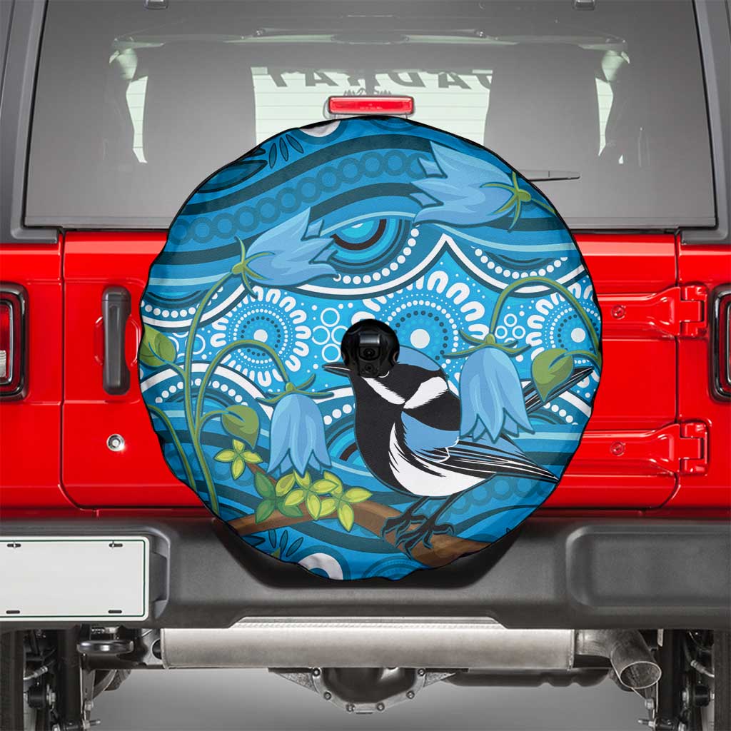 Australia Bluebell Creeper With Superb Blue Wren Spare Tire Cover Aboriginal Art