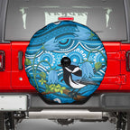Australia Bluebell Creeper With Superb Blue Wren Spare Tire Cover Aboriginal Art