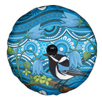 Australia Bluebell Creeper With Superb Blue Wren Spare Tire Cover Aboriginal Art