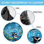 Australia Bluebell Creeper With Superb Blue Wren Spare Tire Cover Aboriginal Art