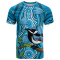 Australia Bluebell Creeper With Superb Blue Wren T Shirt Aboriginal Art