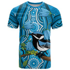 Australia Bluebell Creeper With Superb Blue Wren T Shirt Aboriginal Art