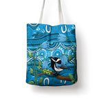 Australia Bluebell Creeper With Superb Blue Wren Tote Bag Aboriginal Art - Aussie Hoodie