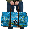 Australia Bluebell Creeper With Superb Blue Wren Travel Bag Aboriginal Art - Aussie Hoodie