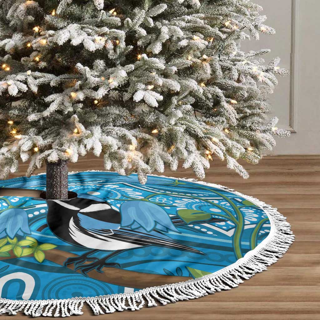 Australia Bluebell Creeper With Superb Blue Wren Tree Skirt Aboriginal Art - Aussie Hoodie