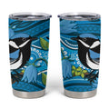 Australia Bluebell Creeper With Superb Blue Wren Tumbler Cup Aboriginal Art