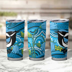 Australia Bluebell Creeper With Superb Blue Wren Tumbler Cup Aboriginal Art