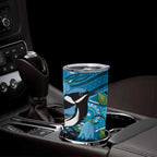 Australia Bluebell Creeper With Superb Blue Wren Tumbler Cup Aboriginal Art