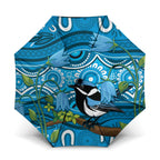 Australia Bluebell Creeper With Superb Blue Wren Umbrella Aboriginal Art - Aussie Hoodie