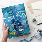 Australia Bluebell Creeper With Superb Blue Wren Wrapping Paper Aboriginal Art - Aussie Hoodie