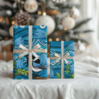 Australia Bluebell Creeper With Superb Blue Wren Wrapping Paper Aboriginal Art - Aussie Hoodie