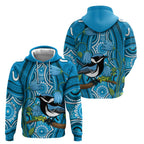 Australia Bluebell Creeper With Superb Blue Wren Zip Hoodie Aboriginal Art