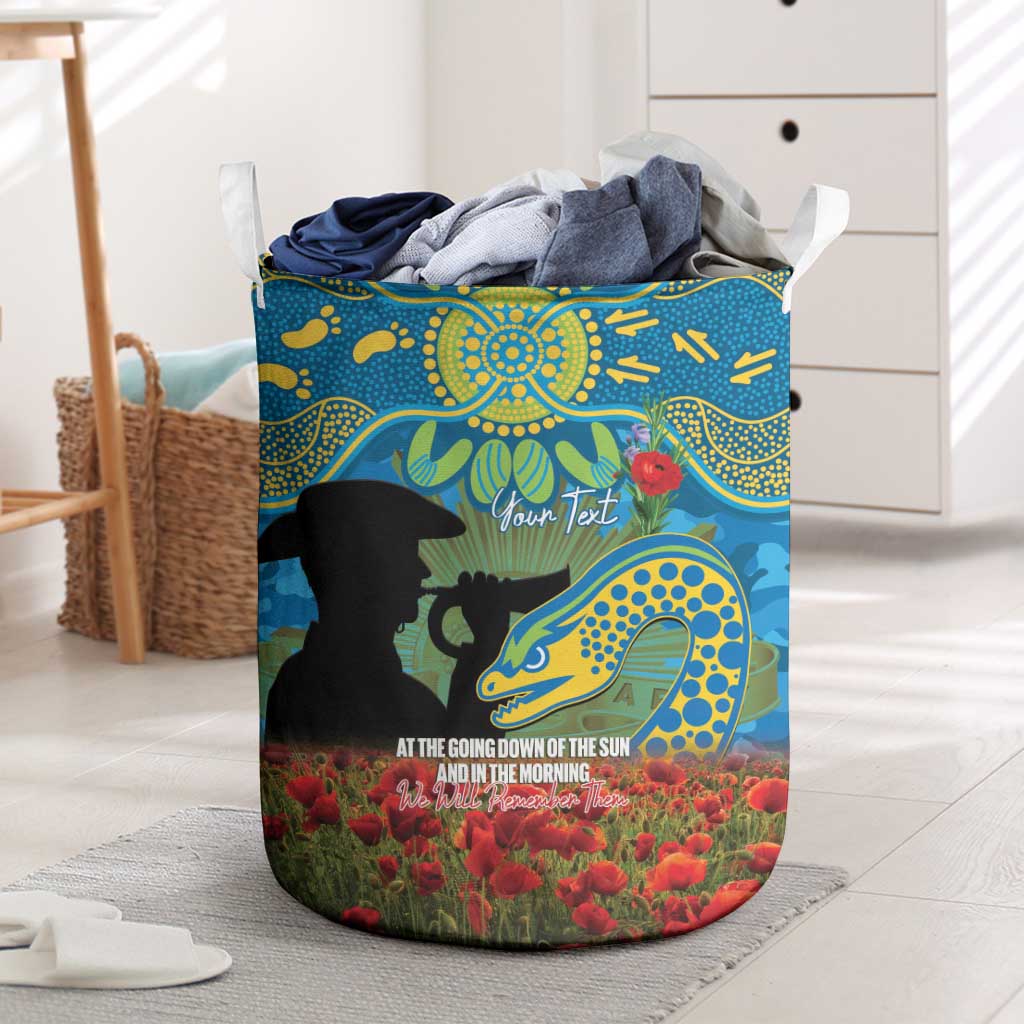 Personalised Parramatta Eels Rugby ANZAC Day Laundry Basket Last Post Poppy We Will Remember Them