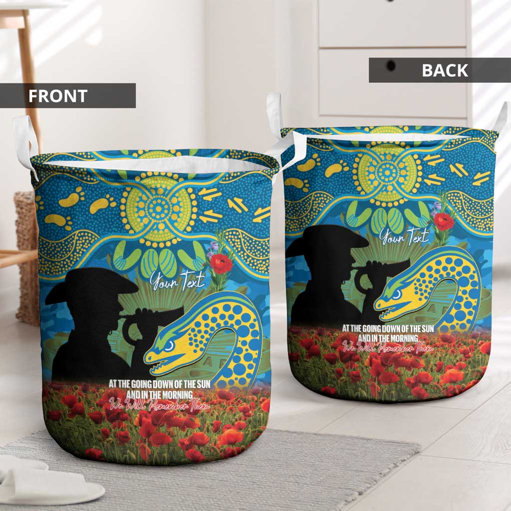 Personalised Parramatta Eels Rugby ANZAC Day Laundry Basket Last Post Poppy We Will Remember Them