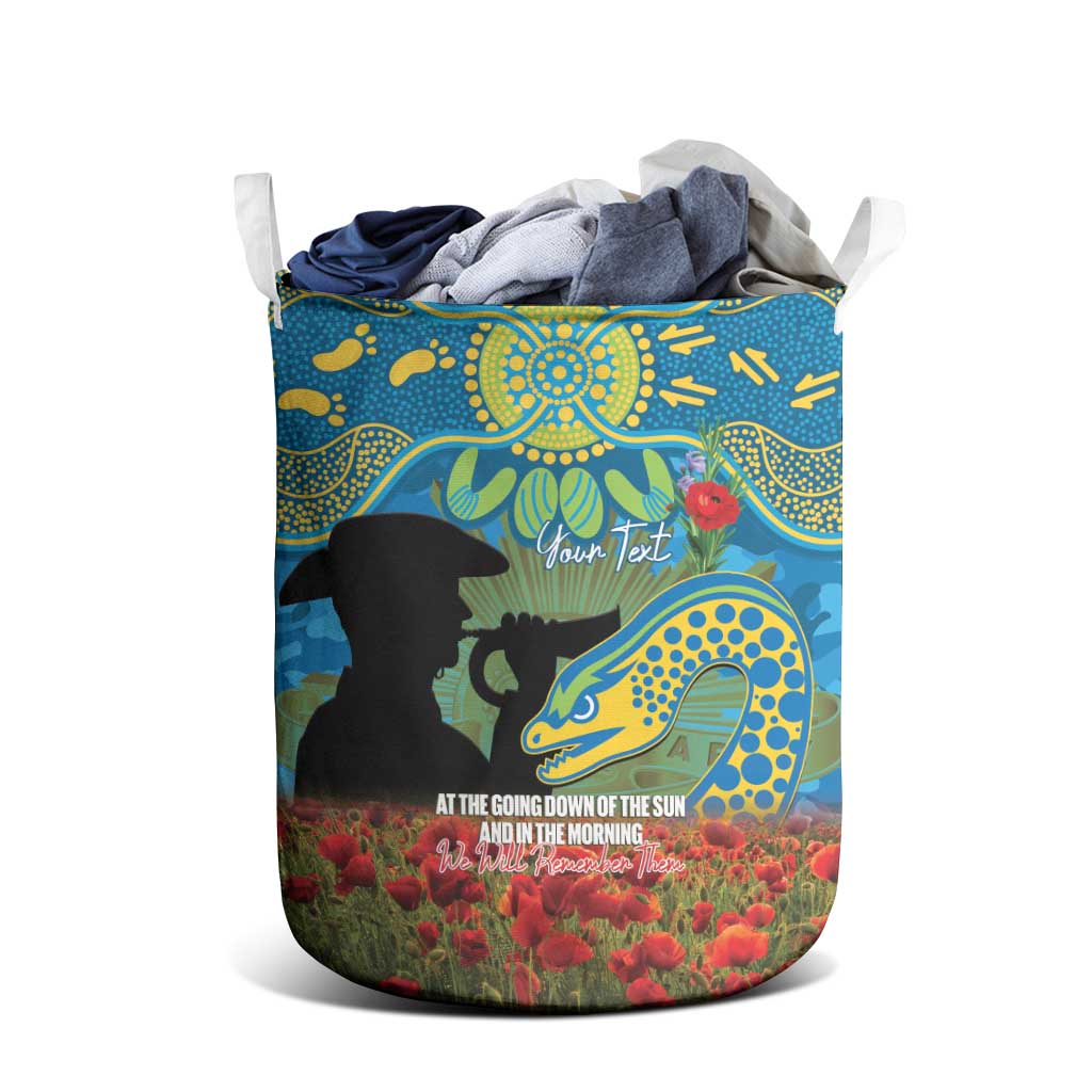 Personalised Parramatta Eels Rugby ANZAC Day Laundry Basket Last Post Poppy We Will Remember Them