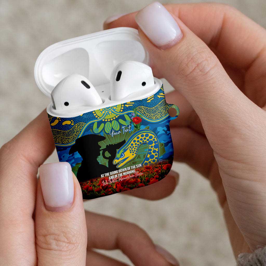 Personalised Parramatta Eels Rugby ANZAC Day AirPods Case Last Post Poppy We Will Remember Them