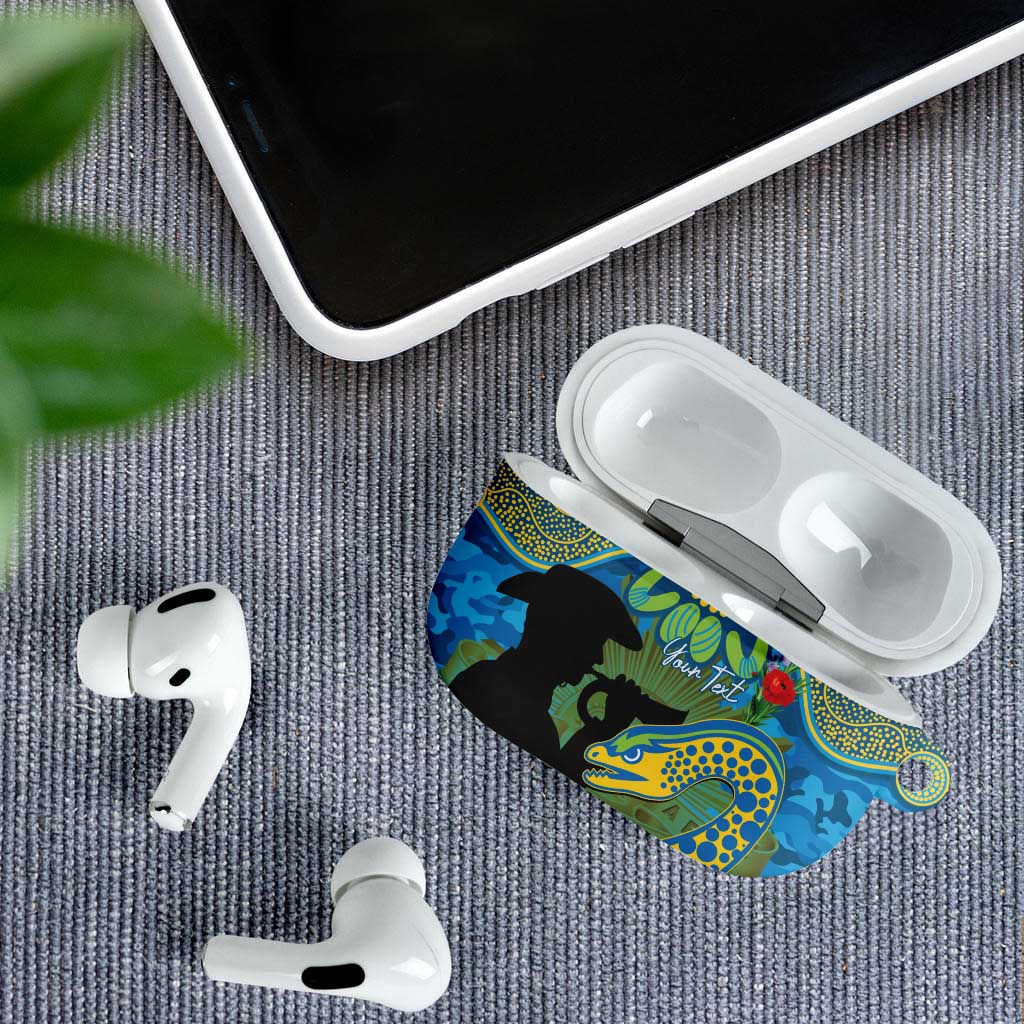 Personalised Parramatta Eels Rugby ANZAC Day AirPods Case Last Post Poppy We Will Remember Them