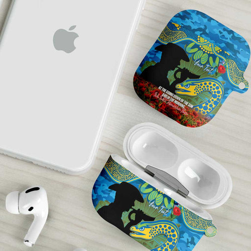 Personalised Parramatta Eels Rugby ANZAC Day AirPods Case Last Post Poppy We Will Remember Them