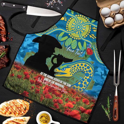 Personalised Parramatta Eels Rugby ANZAC Day Apron Last Post Poppy We Will Remember Them