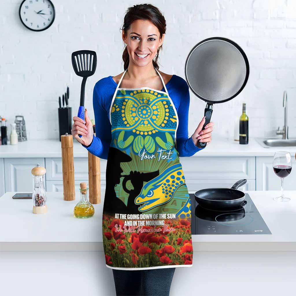 Personalised Parramatta Eels Rugby ANZAC Day Apron Last Post Poppy We Will Remember Them