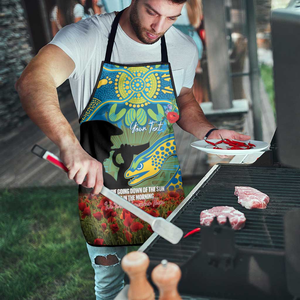 Personalised Parramatta Eels Rugby ANZAC Day Apron Last Post Poppy We Will Remember Them