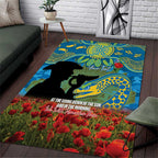 Personalised Parramatta Eels Rugby ANZAC Day Area Rug Last Post Poppy We Will Remember Them
