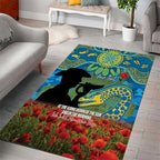 Personalised Parramatta Eels Rugby ANZAC Day Area Rug Last Post Poppy We Will Remember Them