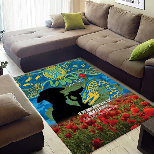 Personalised Parramatta Eels Rugby ANZAC Day Area Rug Last Post Poppy We Will Remember Them