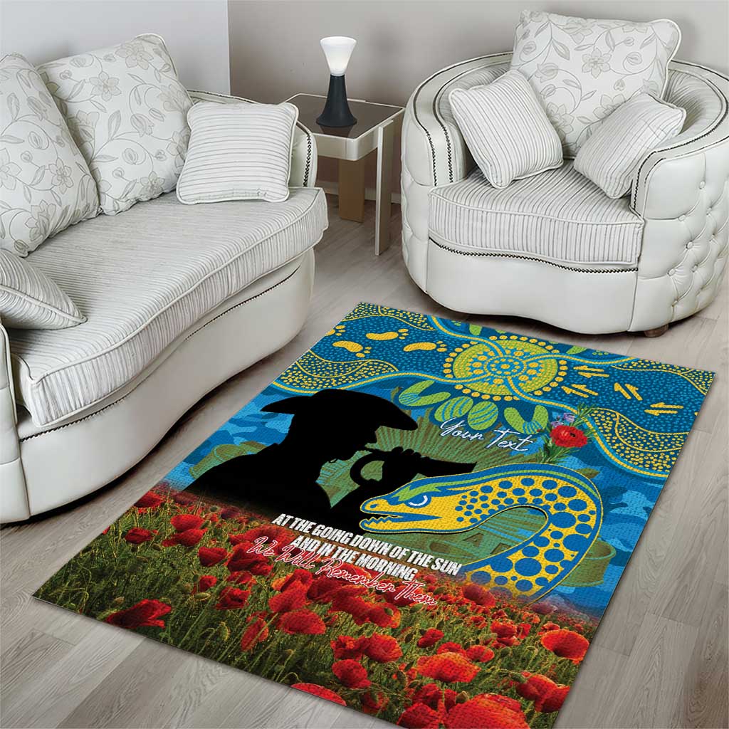 Personalised Parramatta Eels Rugby ANZAC Day Area Rug Last Post Poppy We Will Remember Them