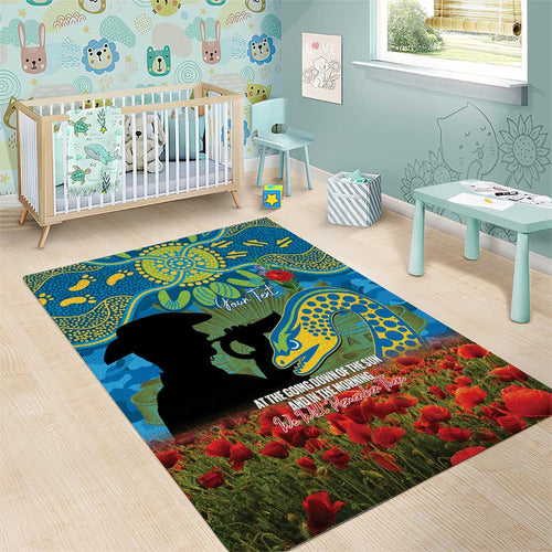 Personalised Parramatta Eels Rugby ANZAC Day Area Rug Last Post Poppy We Will Remember Them