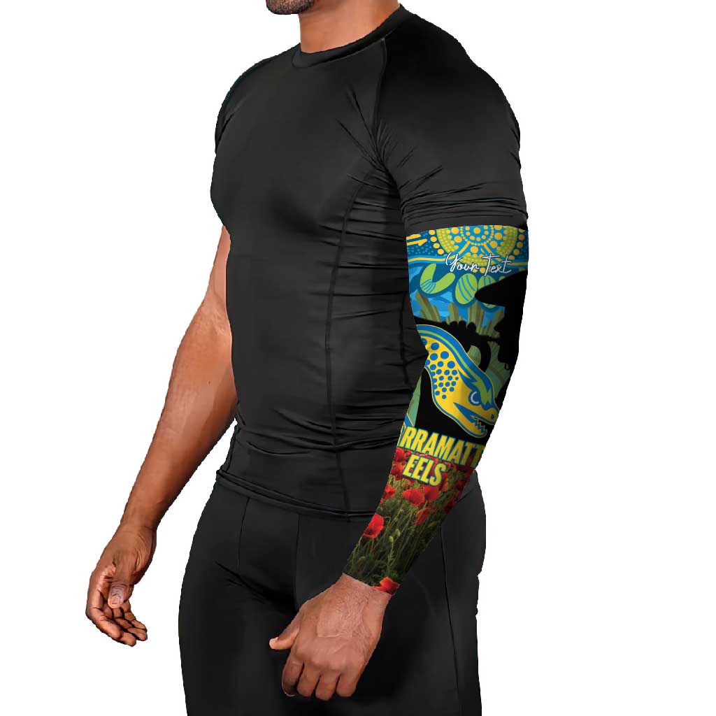 Personalised Parramatta Eels Rugby ANZAC Day Arm Sleeves Last Post Poppy We Will Remember Them