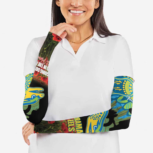 Personalised Parramatta Eels Rugby ANZAC Day Arm Sleeves Last Post Poppy We Will Remember Them