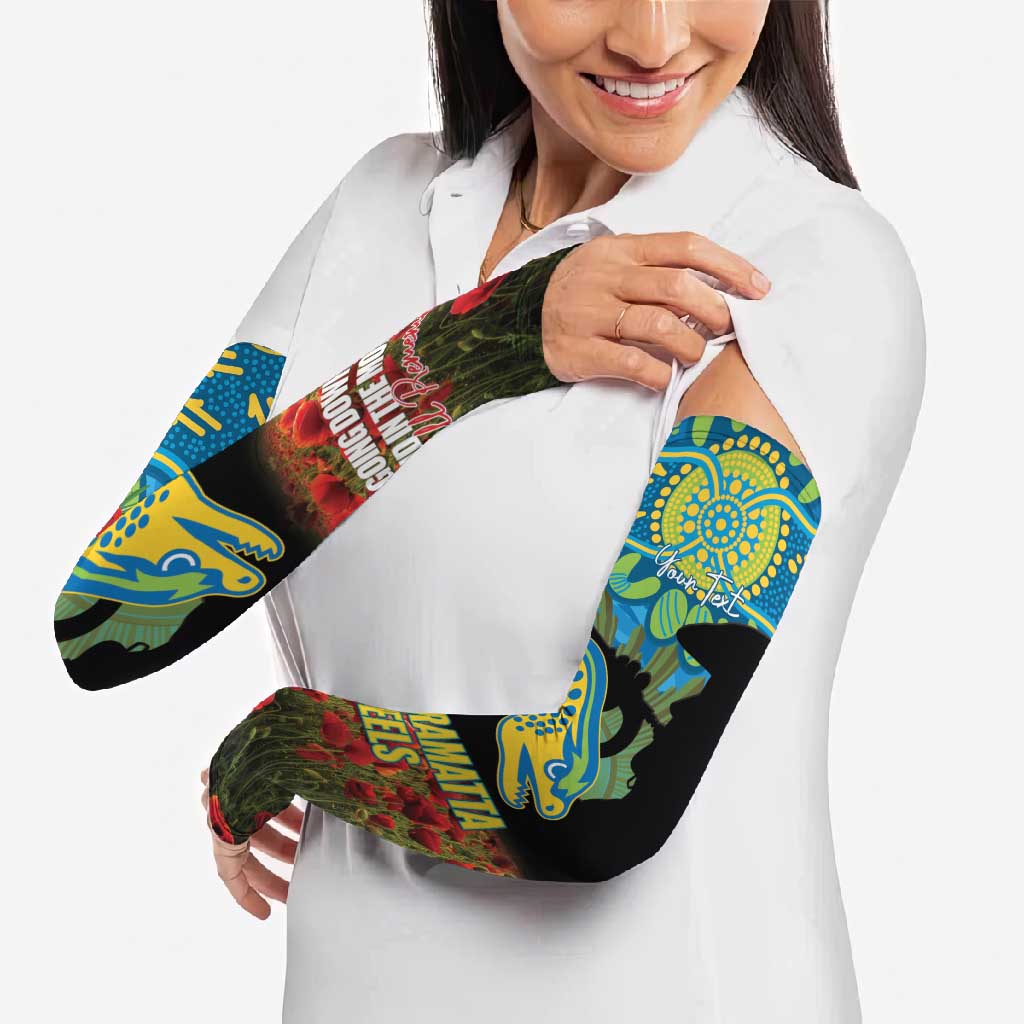 Personalised Parramatta Eels Rugby ANZAC Day Arm Sleeves Last Post Poppy We Will Remember Them