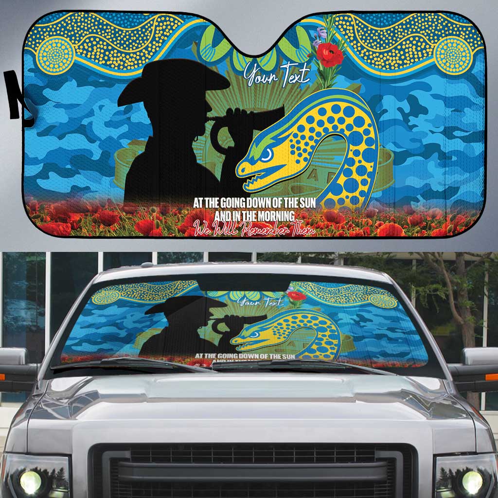 Personalised Parramatta Eels Rugby ANZAC Day Auto Sun Shade Last Post Poppy We Will Remember Them