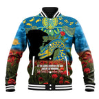 Personalised Parramatta Eels Rugby ANZAC Day Baseball Jacket Last Post Poppy We Will Remember Them