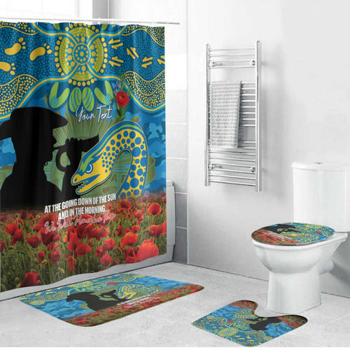 Personalised Parramatta Eels Rugby ANZAC Day Bathroom Set Last Post Poppy We Will Remember Them