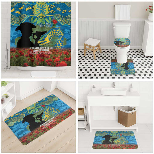 Personalised Parramatta Eels Rugby ANZAC Day Bathroom Set Last Post Poppy We Will Remember Them