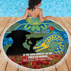 Personalised Parramatta Eels Rugby ANZAC Day Beach Blanket Last Post Poppy We Will Remember Them