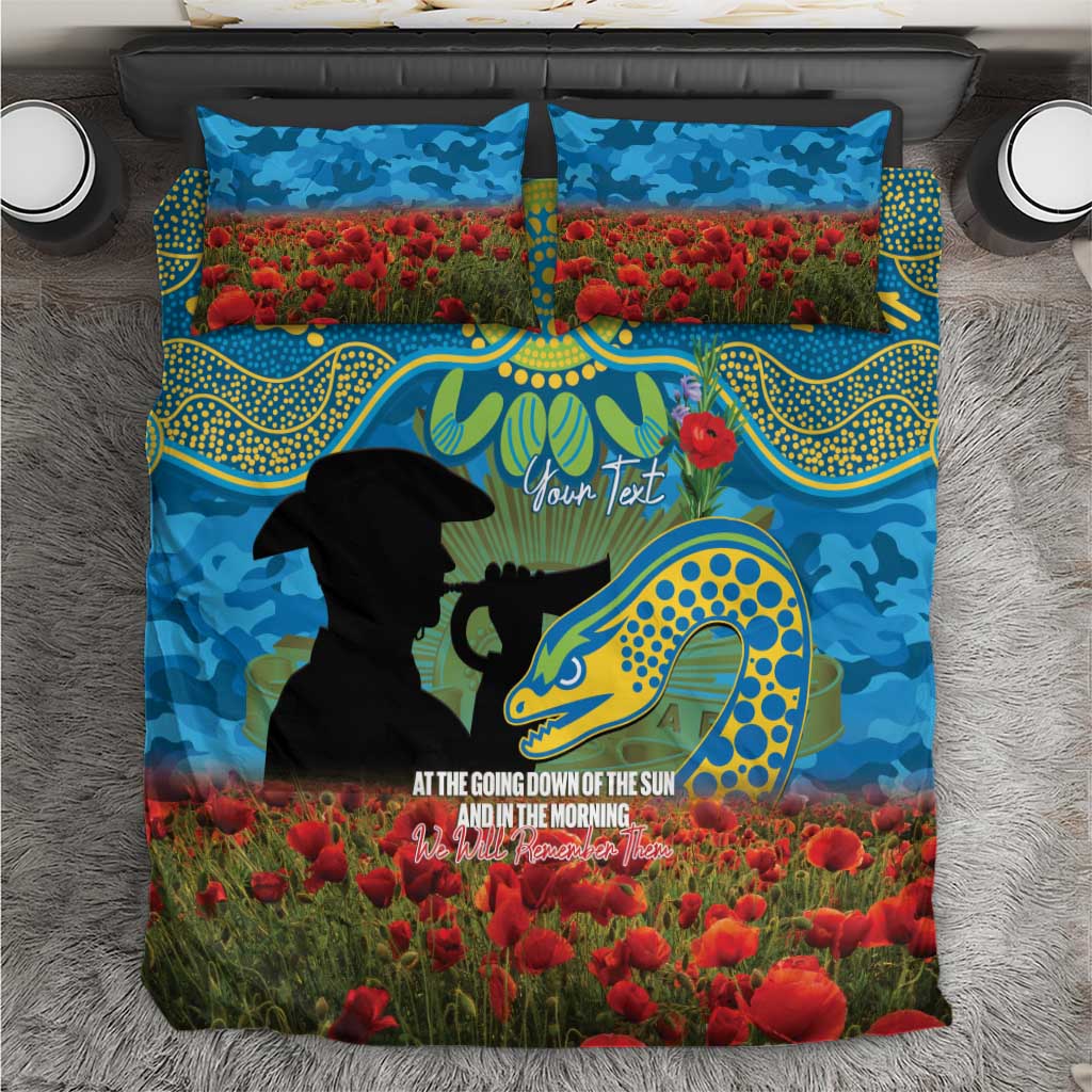 Personalised Parramatta Eels Rugby ANZAC Day Bedding Set Last Post Poppy We Will Remember Them