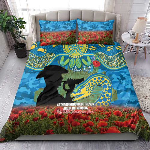 Personalised Parramatta Eels Rugby ANZAC Day Bedding Set Last Post Poppy We Will Remember Them
