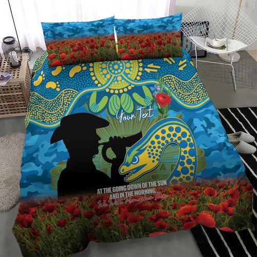 Personalised Parramatta Eels Rugby ANZAC Day Bedding Set Last Post Poppy We Will Remember Them