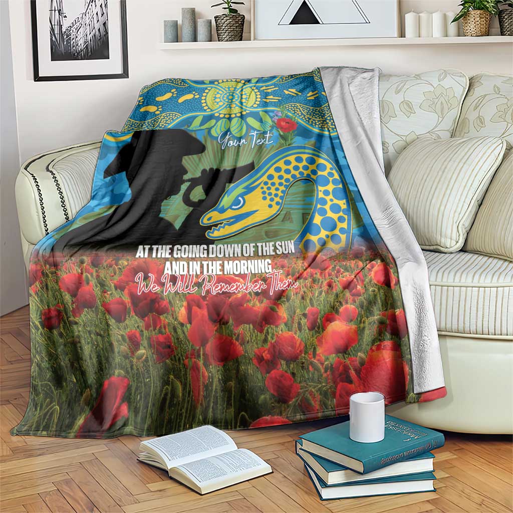 Personalised Parramatta Eels Rugby ANZAC Day Blanket Last Post Poppy We Will Remember Them