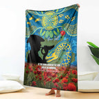 Personalised Parramatta Eels Rugby ANZAC Day Blanket Last Post Poppy We Will Remember Them