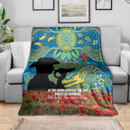 Personalised Parramatta Eels Rugby ANZAC Day Blanket Last Post Poppy We Will Remember Them
